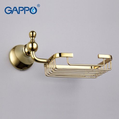 Аксессуар мыльница настенная золотая Gappo G1402-1