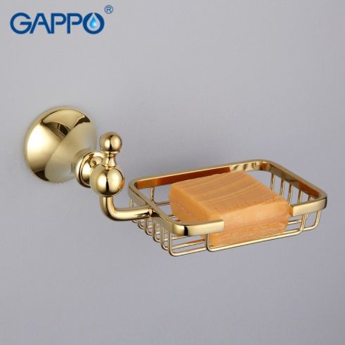 Аксессуар мыльница настенная золотая Gappo G1402-1