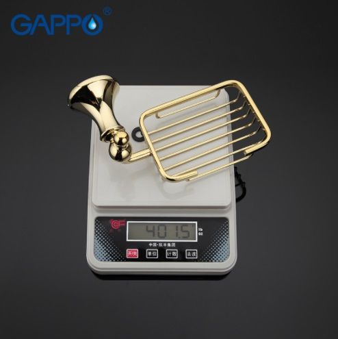Аксессуар мыльница настенная золотая Gappo G1402-1