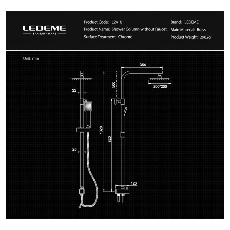 Душевая система Ledeme L2416 фото-2