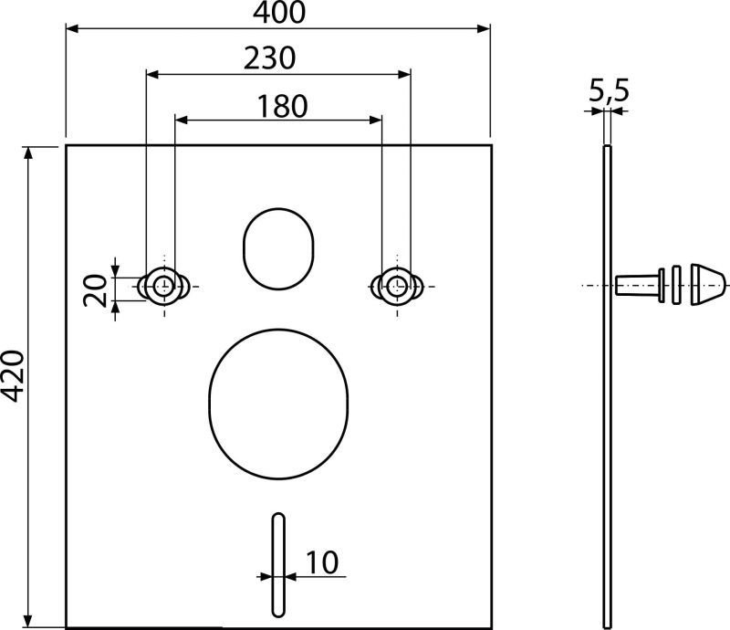 Звукоизоляционная плита для подвесного унитаза и для биде с принадлежностями и колпачками Alcadrain M930 - фото2