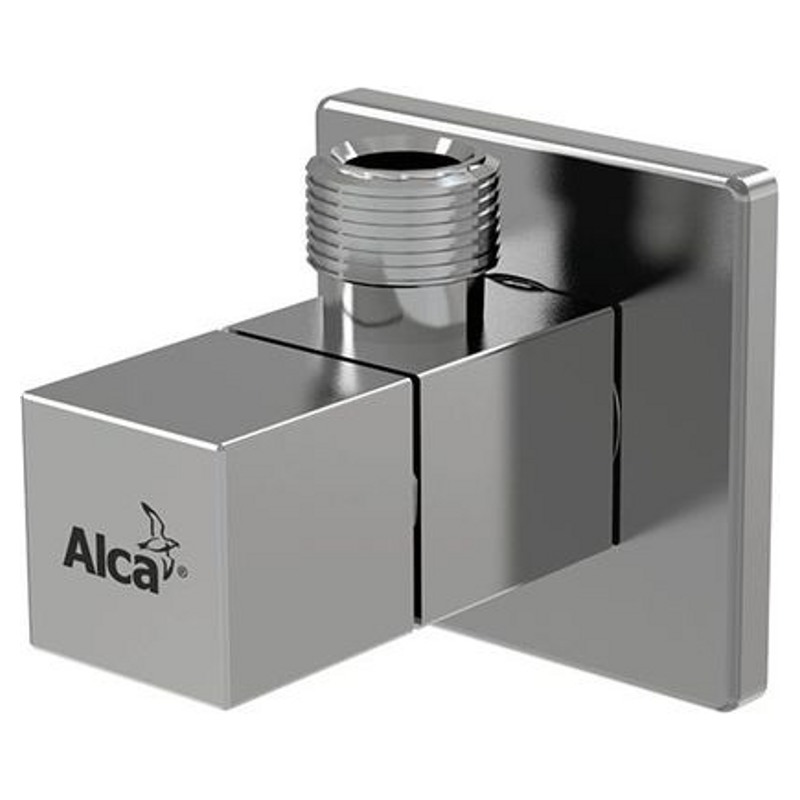 Угловой вентиль AlcaPlast ARV002 (с фильтром 1/2" * 3/8", квадрат, хром) - фото1