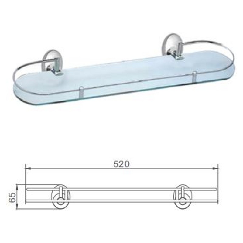 Полка в ванную с ограничителем (стекло) Ledeme L3307-1 - фото2