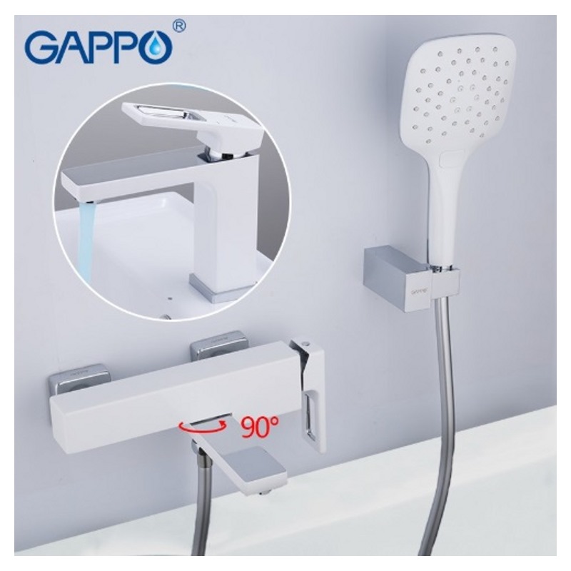 Комплект смеситель для ванны Gappo G3217-8+смеситель для умывальника Gappo G1017-8 - фото2