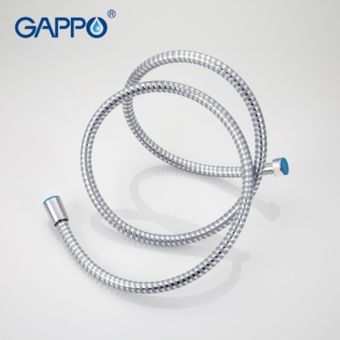 Шланг для душа Gappo G42 (Imp/Imp),(PVC),(150см),(хром),(армированный алюминиевой лентой,вращается на 360 градусов) - фото1