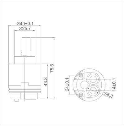 Керамический картридж для смесителя Ledeme L50-5 (40мм) фото-3