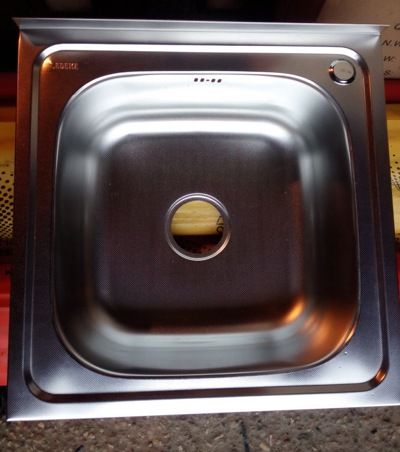 Мойка кухонная нержавейка Ledeme L65050 (прямоугольник),(накладная),(500х500),(декор),(0,8мм),(сифон)+Подарок (4 пластиковых крепления для накладной мойки)! фото-2