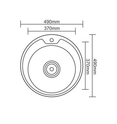 Мойка Ledeme L74949 (круг),(врезная),(490х490),( матовая ),(0,8мм),(сифон,крепление,уплотнитель) - фото2