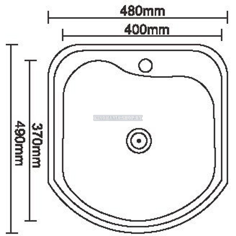 Мойка кухонная нержавейка Ledeme L94948 ("сердце"),(врезная),(490х480),(глянец),(0,8мм),(сифон,крепление,уплотнитель) фото-2