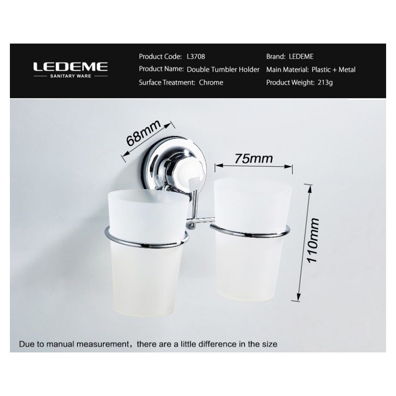 Стаканчики для зубных щеток на присоске Ledeme L3708 фото-2