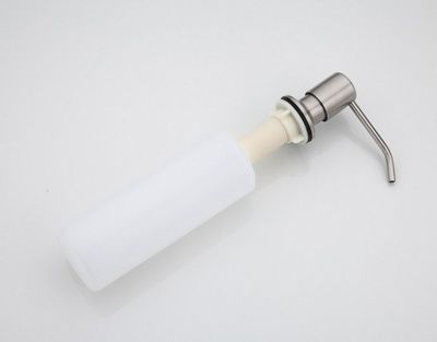 Дозатор для жидкого мыла врезной для мойки/умывальника Ledeme L405-1 (400 мл, верх-металл,цвет-сатин;колба-пластик) - фото1