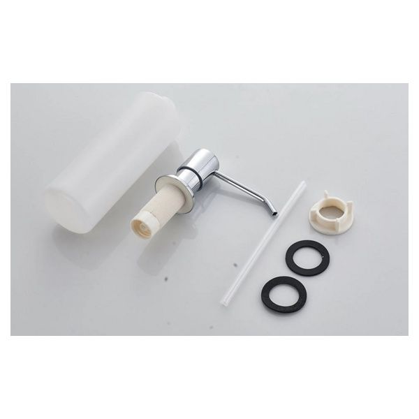Дозатор для жидкого мыла врезной для мойки/умывальника Ledeme L405-2 (400 мл, верх-металл,цвет-хром;колба-пластик) фото-5