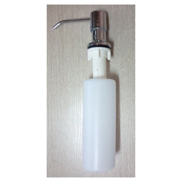 Дозатор для жидкого мыла врезной для мойки/умывальника Ledeme L405-2 (400 мл, верх-металл,цвет-хром;колба-пластик) фото-4