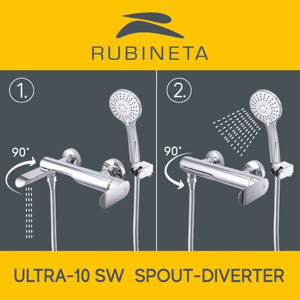 Смеситель для ванны Rubineta ULTRA-10/K (SW) (U1KP08) - фото2
