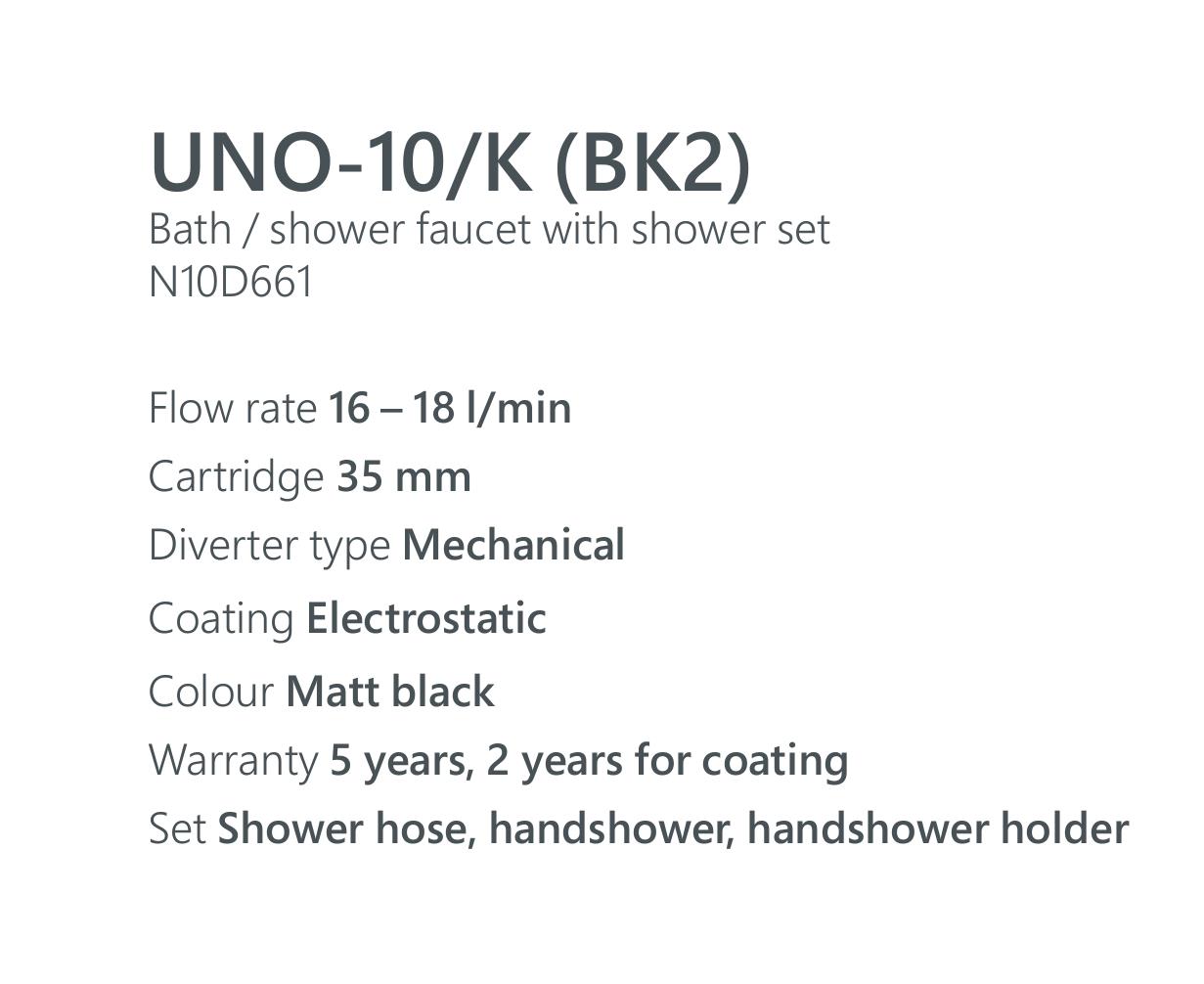Смеситель для ванны Rubineta UNO-10/K (BK2) (N10D661) фото-2