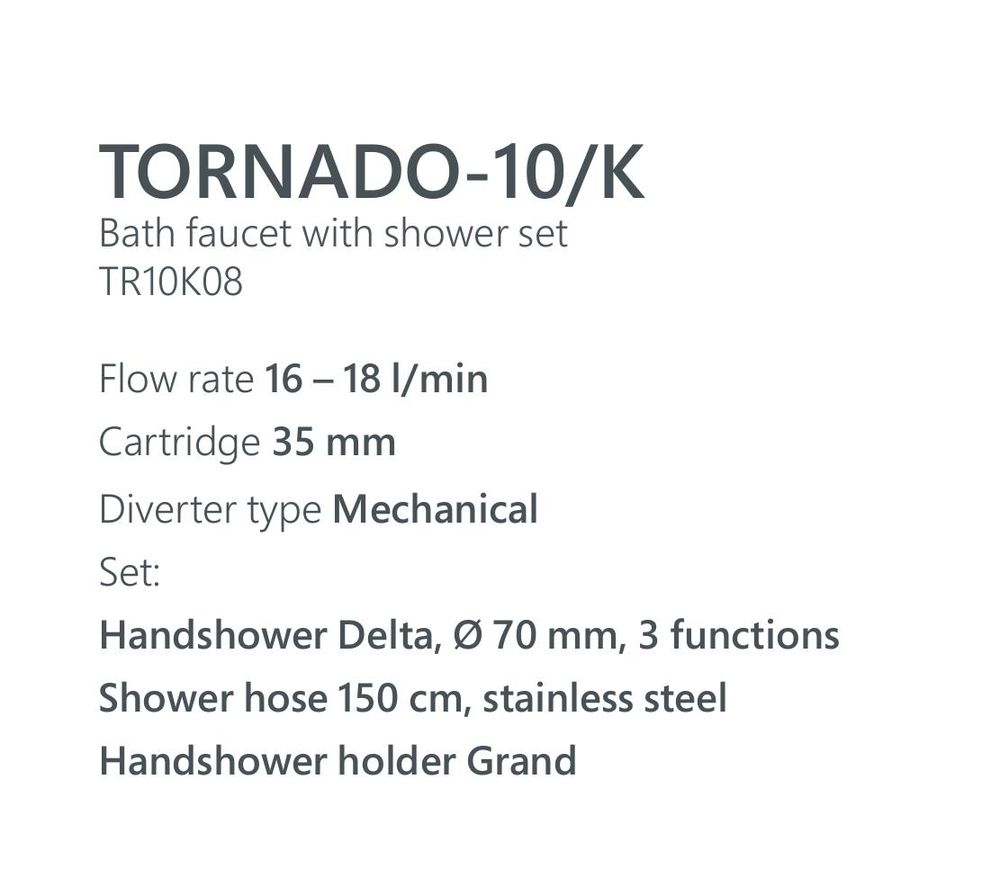 Смеситель для ванны Rubineta TORNADO-10/K (TR10K08) фото-3