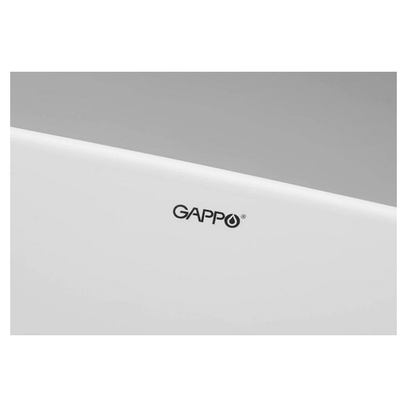 Раковина Gappo GT704 (настенная,с переливом,с отв. под смес.,450*400*140) фото-5