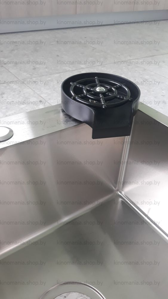 Ринзер-ополаскиватель стаканов на кухонную мойку Vitovt BL-M2 (чёрный пластик,металл) - фото2