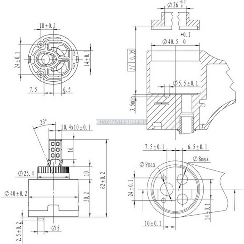 Керамический картридж для смесителя Ledeme L50-2 (40мм)(под ручку-рычаг) - фото2