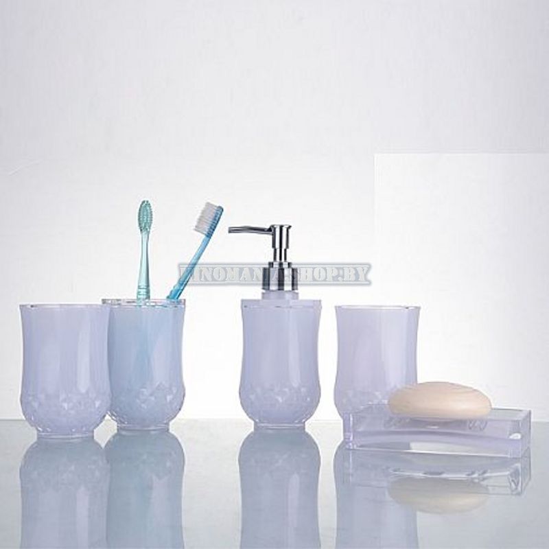 Набор пластиковых аксессуаров для ванной комнаты Ledeme L421-3 (белый) - фото1