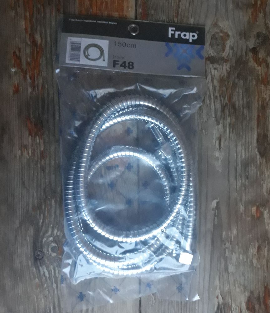 Шланг для душа Frap F48 (длина:150см,цвет:хром,гайка-гайка,соединительный) фото-2