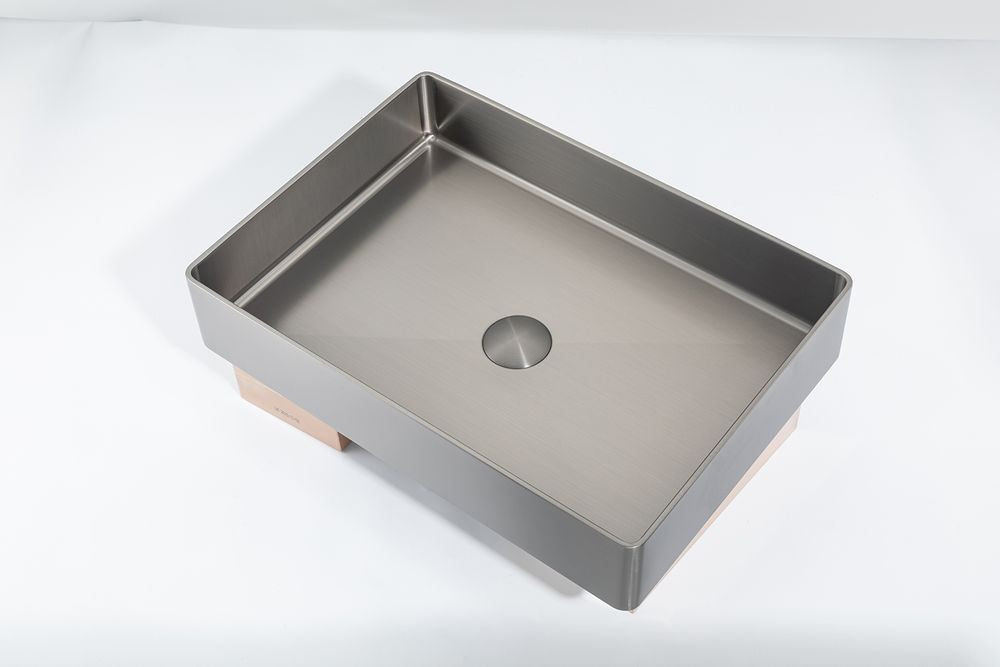Раковина для ванной Gappo GX401-9 (прямоугол,на столеш.,нерж. сталь,оруженая сталь,510*360*H100) - фото1