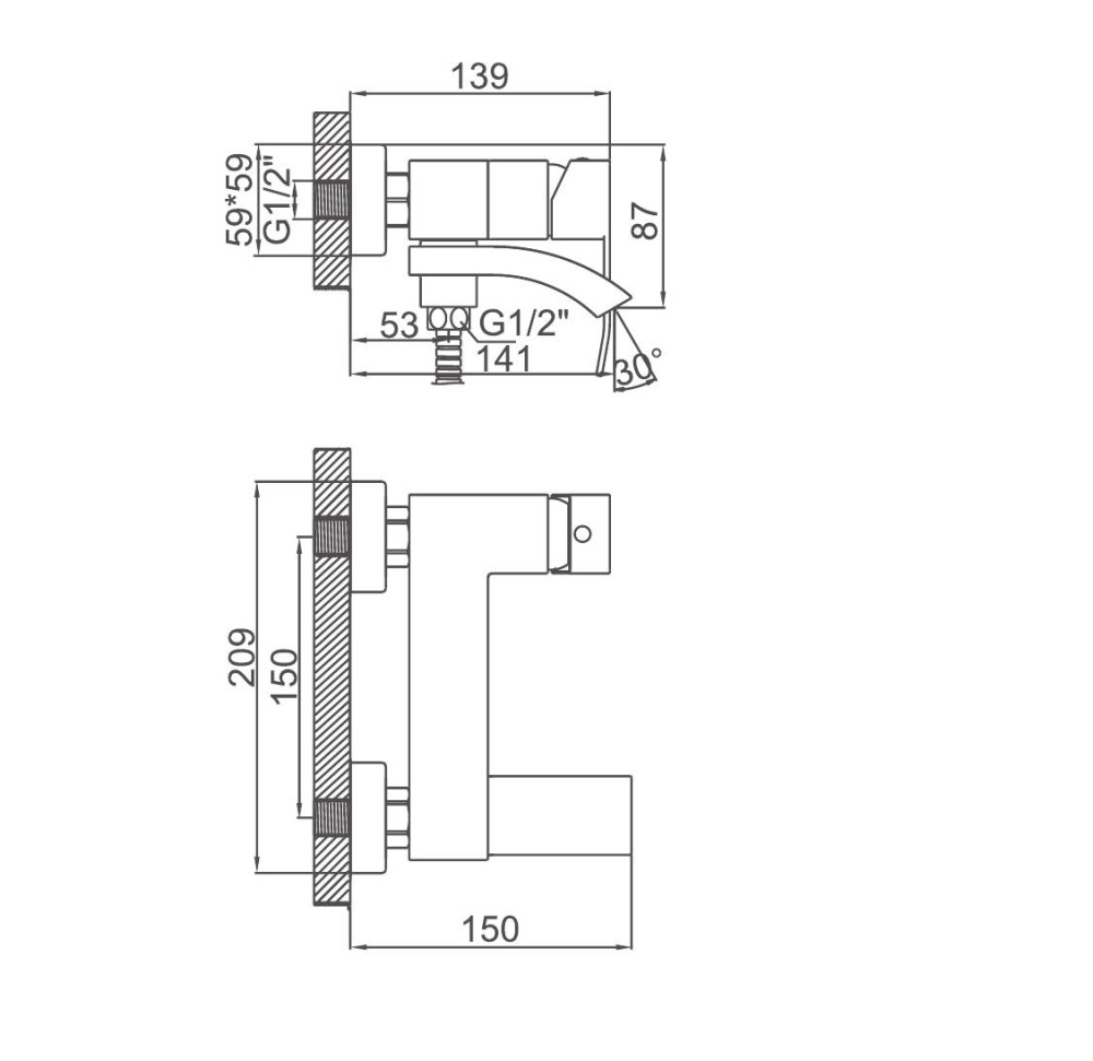 Смеситель для ванны Ledeme L73117 фото-3