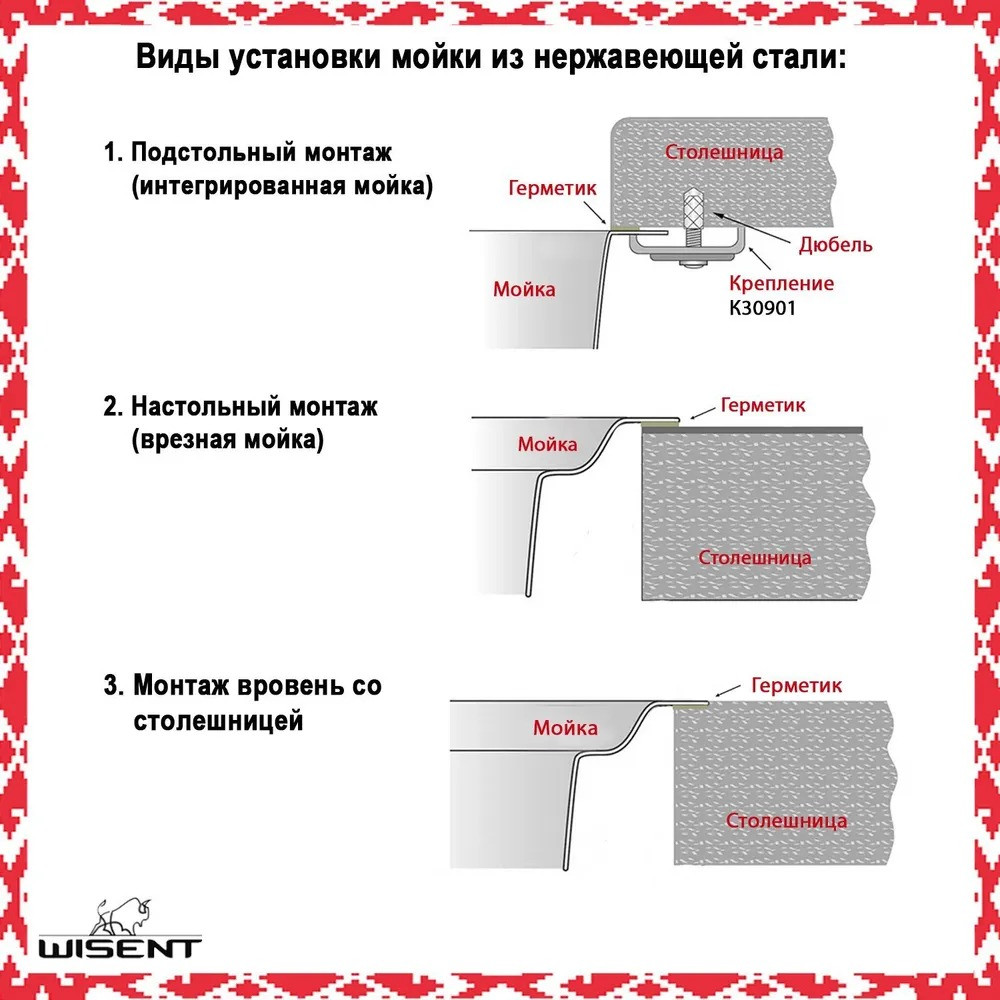 Мойка кухонная Wisent W35050B (сифон W02+дозатор WW405B) фото-6