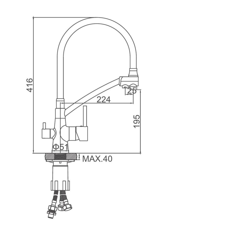 Смеситель для мойки Ledeme L4855G-2 фото-3