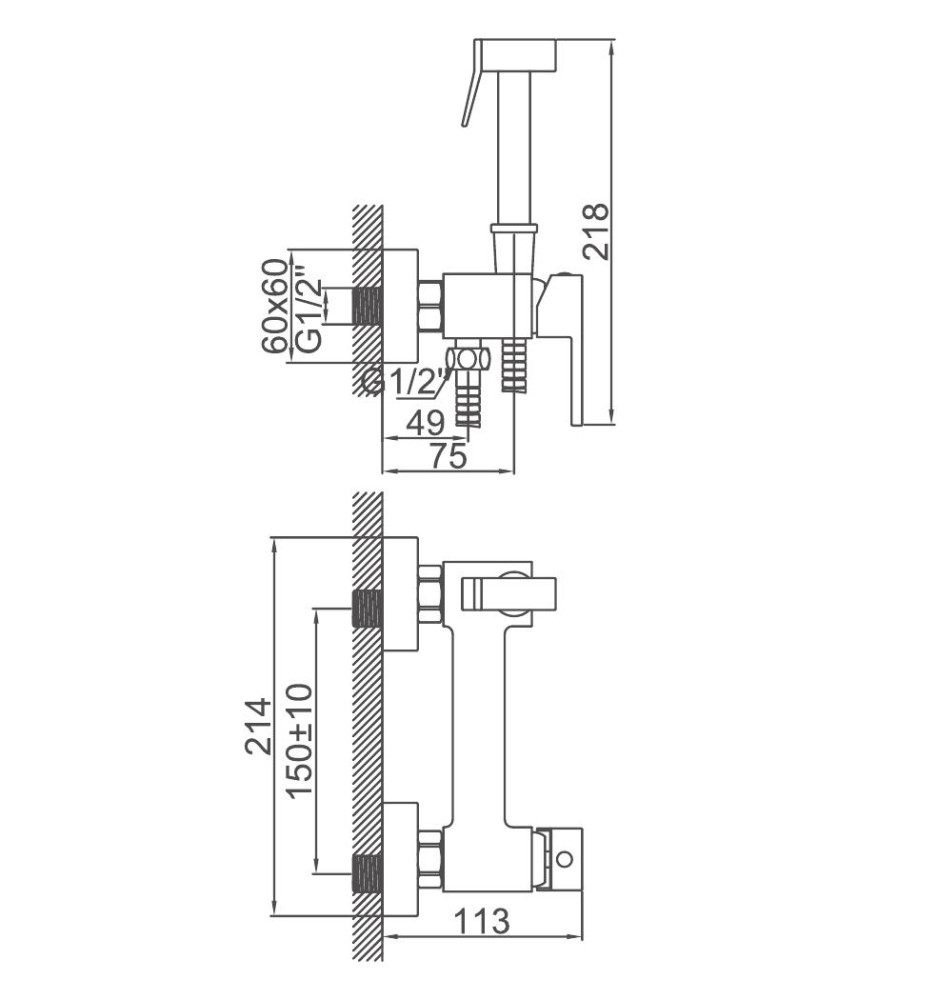 Смеситель гигиенический Ledeme L5398D-7 фото-3