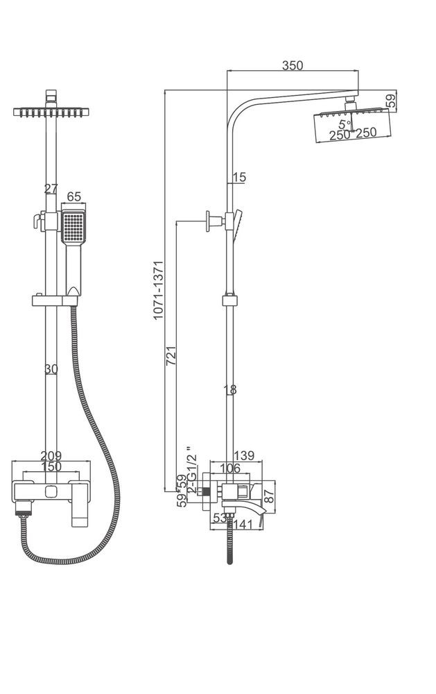 Душевая система Ledeme L72417B-1 фото-3