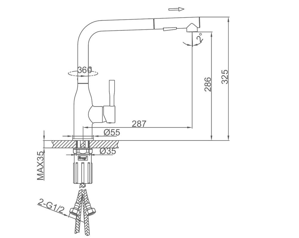 Смеситель для мойки Frap F6096-6 фото-3