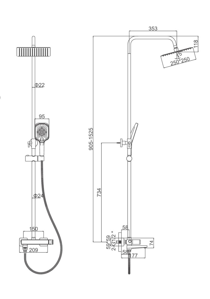 Смеситель для ванны Ledeme L2273W фото-5