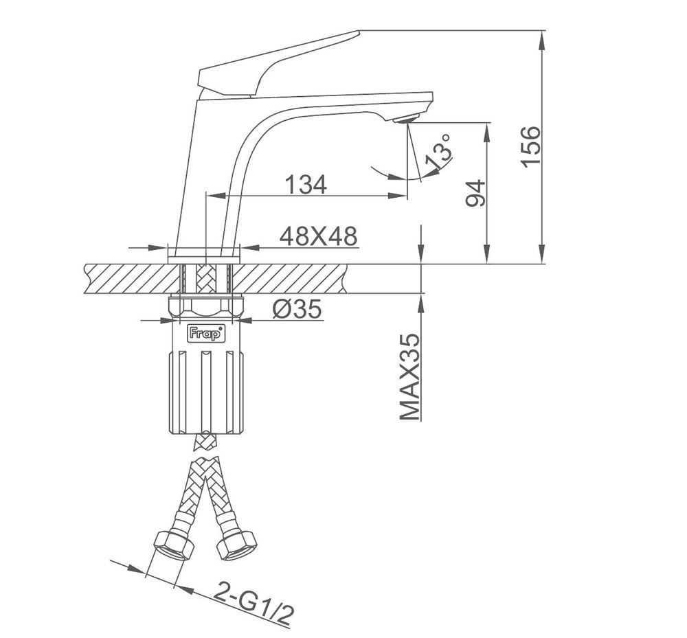 Смеситель для умывальника Frap F1087-6 фото-3