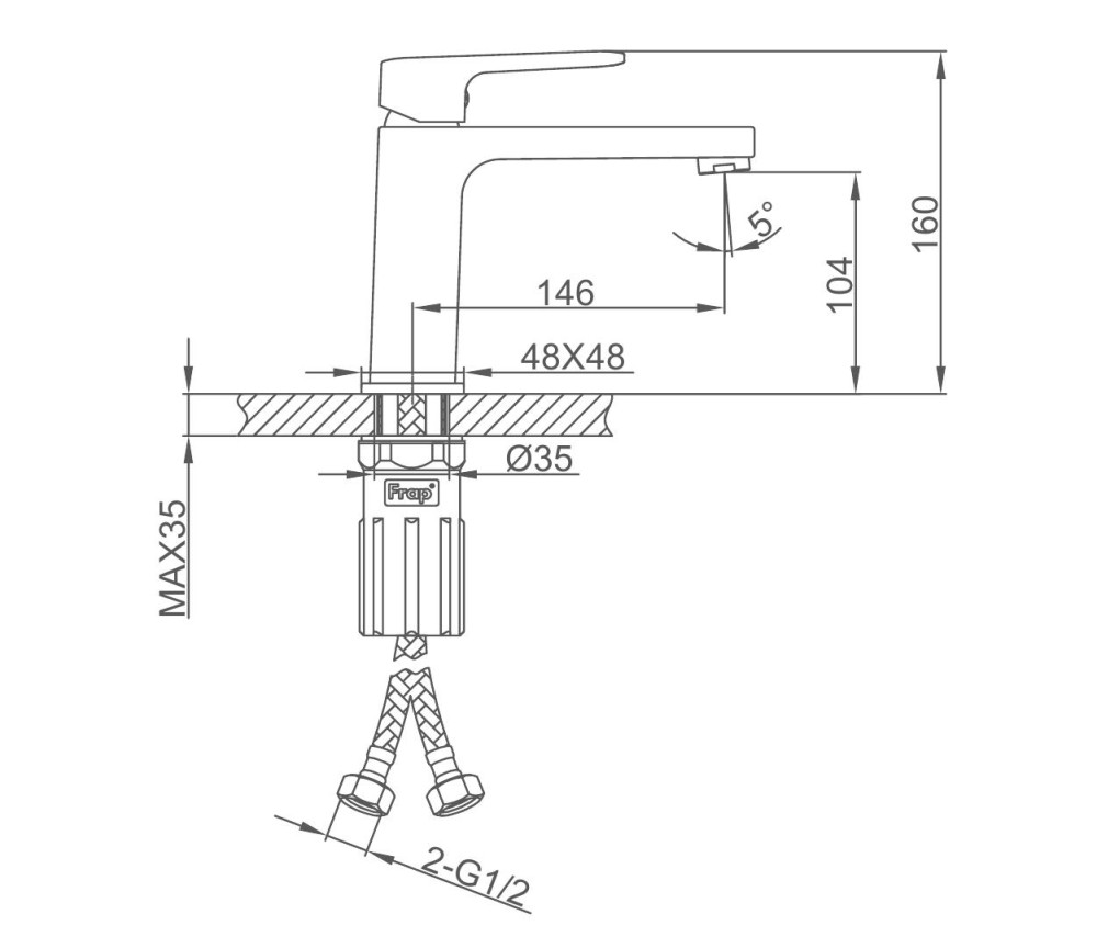 Смеситель для умывальника Frap F1089-9 фото-3