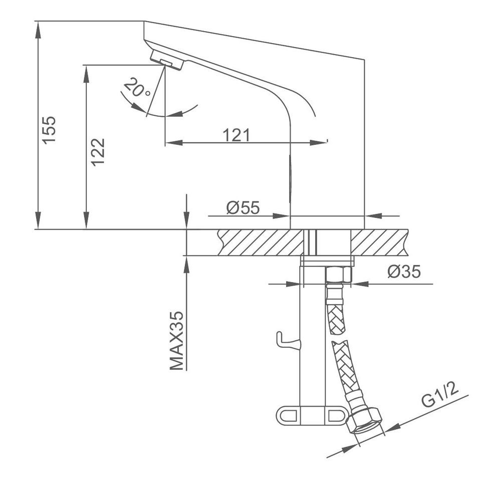 Смеситель сенсорный для умывальника Frap F513-1 фото-3