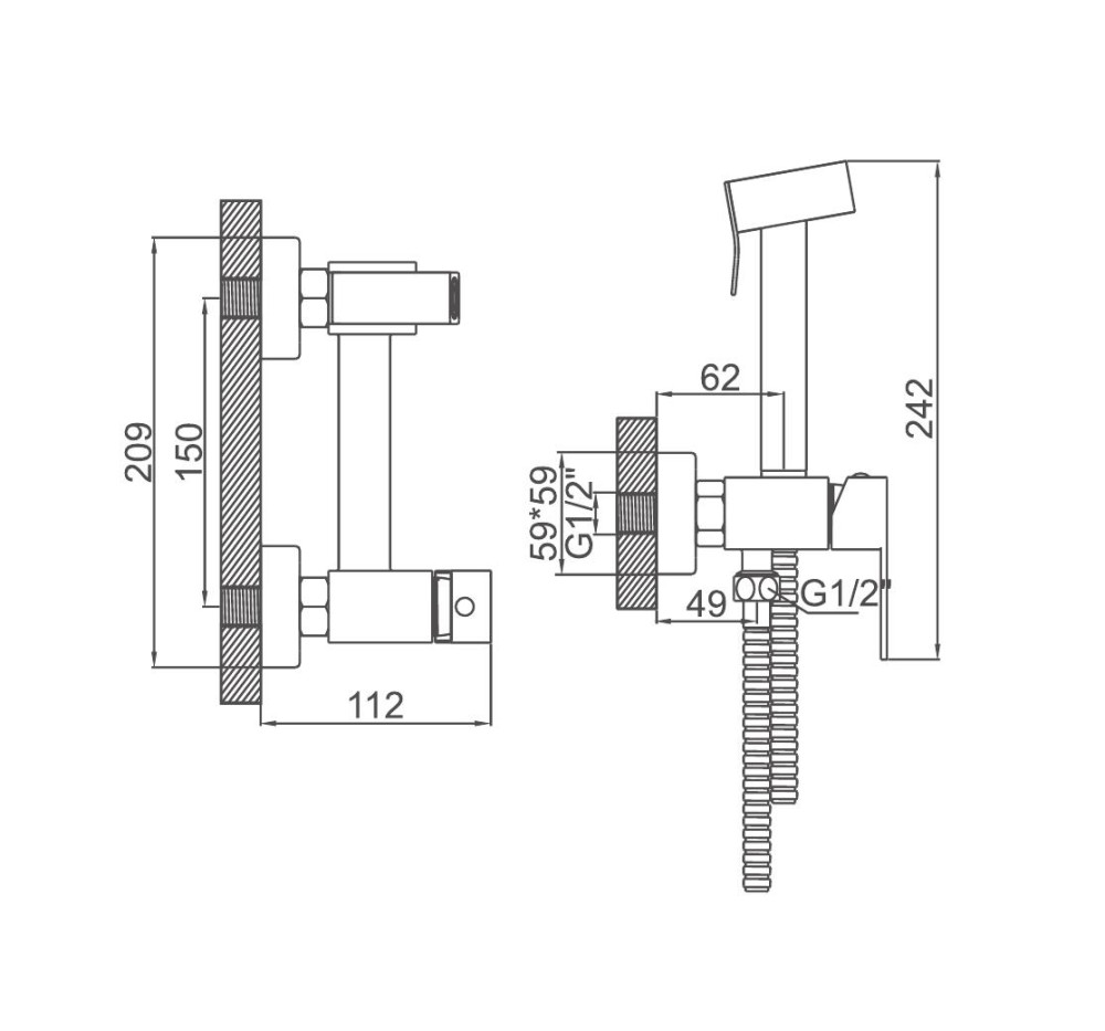 Смеситель гигиенический Ledeme L75398-7 фото-4