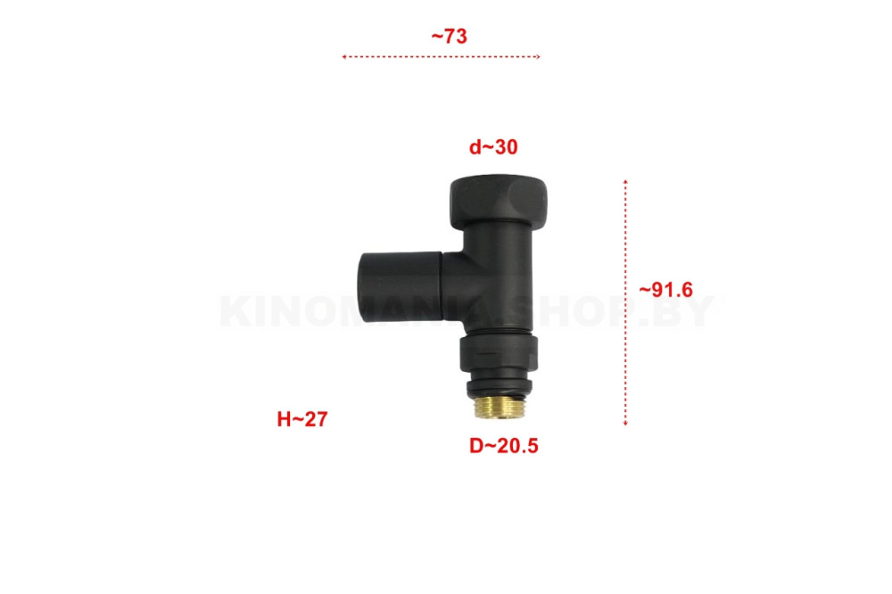 Вентиль запорный прямой для полотенцесушителя TIM KV01-FM042B (1"-1/2",Г-Ш,2шт.,чёрный) фото-7