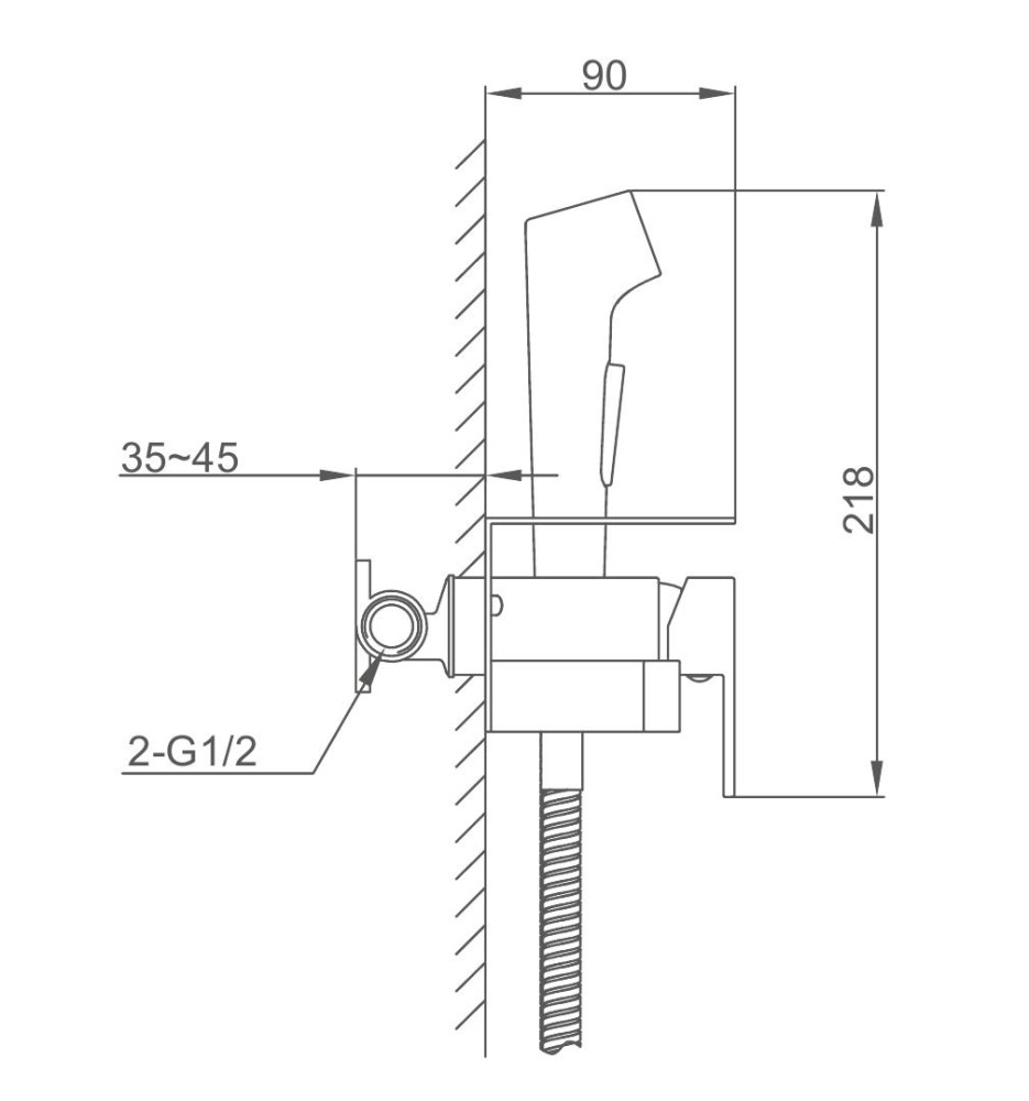 Смеситель гигиенический встраиваемый с полкой и бумагодержателем Frap F2076-6 - фото2