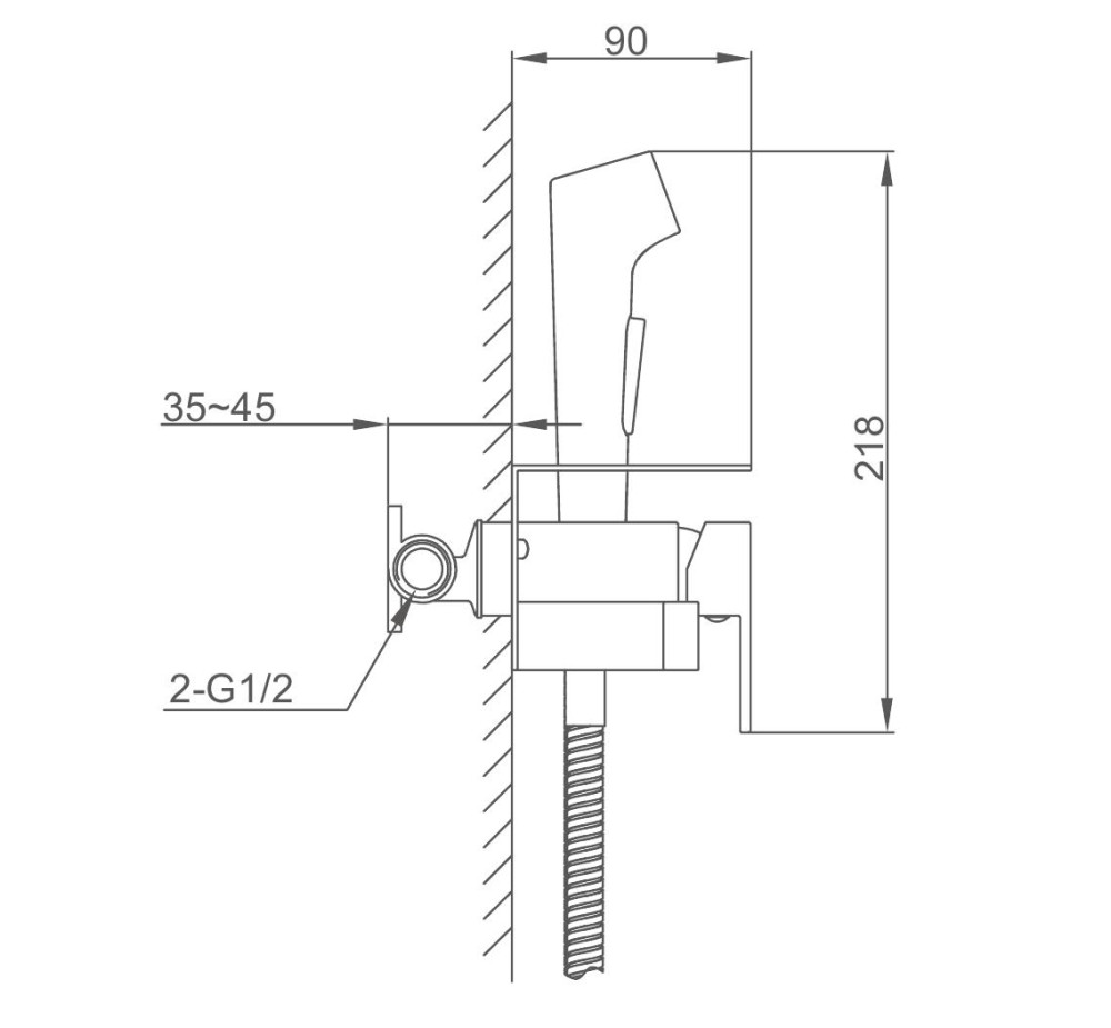 Смеситель гигиенический встраиваемый с полкой и бумагодержателем Frap F2076-9 - фото2