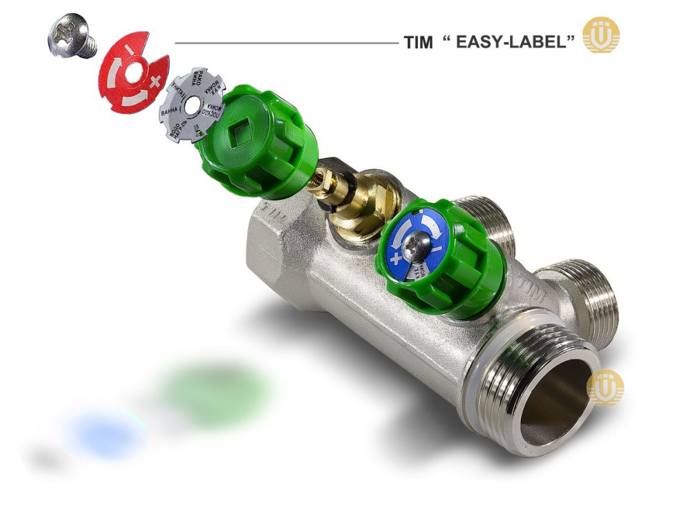 Коллектор с вентилями 135° под конус 1/2" никелированный ZEISSLER MR135N-3/4-4 (4 выхода,3/4"x1/2") фото-6