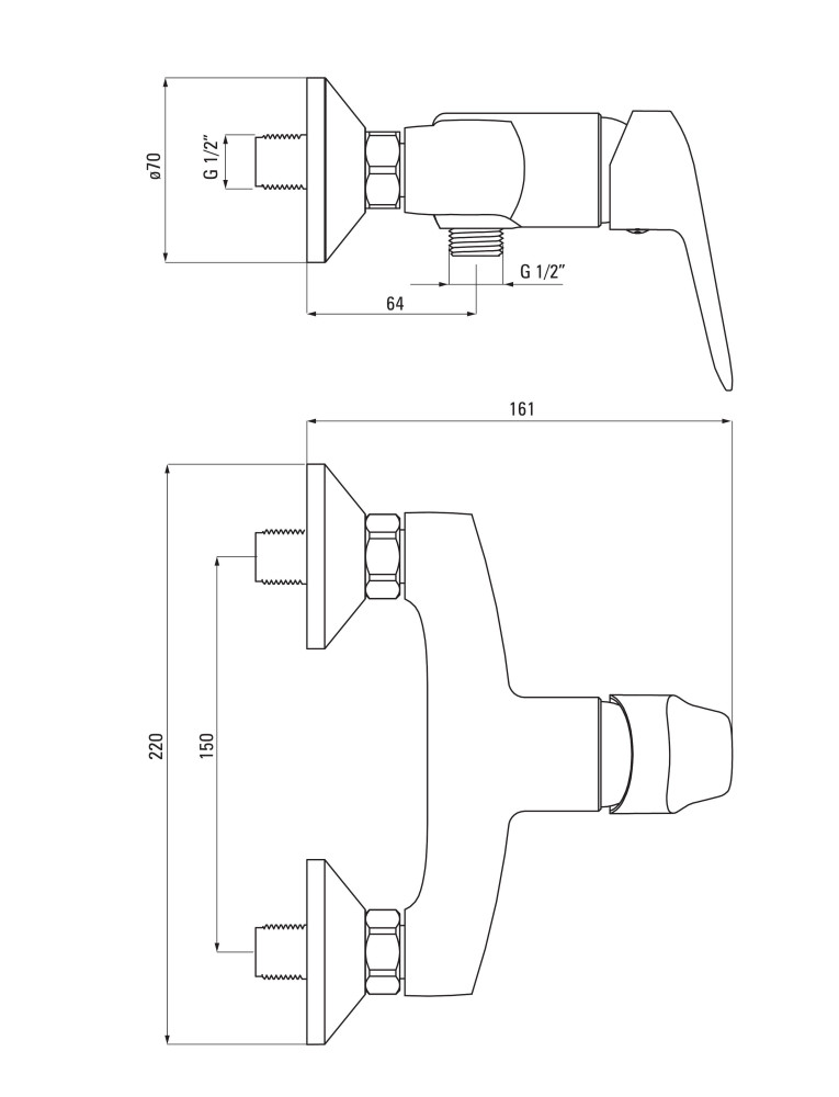 Смеситель для душа Deante Boro BMO 040M (BMO_040M)(без шланга,лейки) фото-3