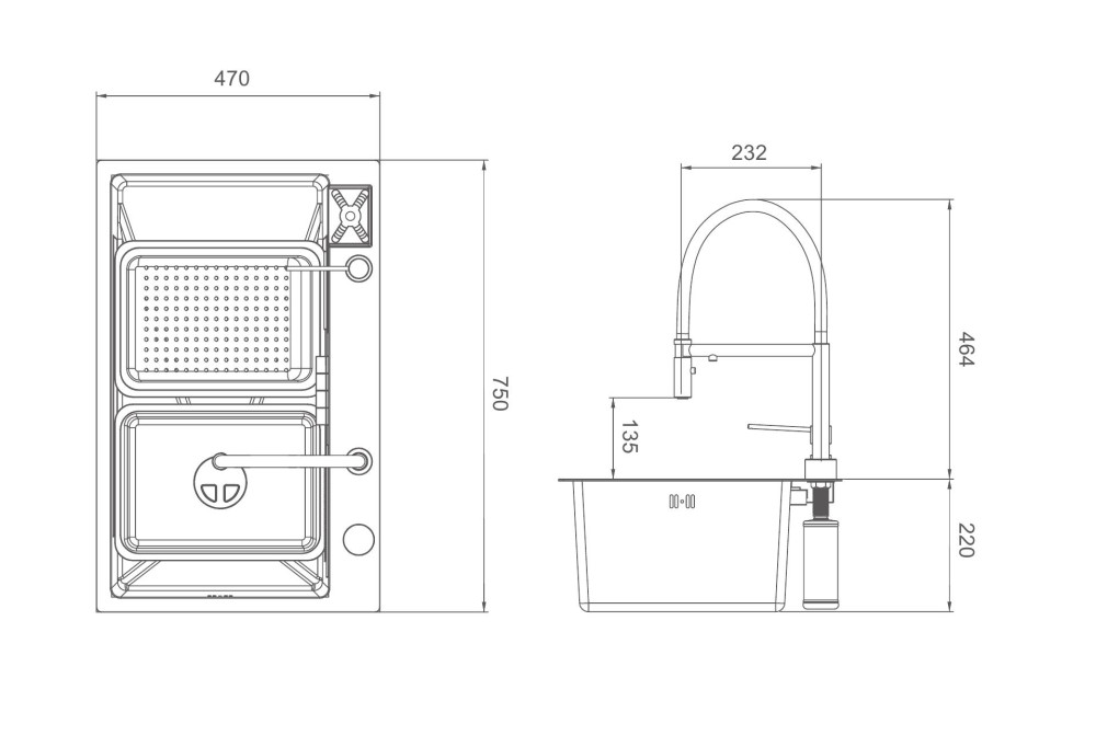 Мойка кухонная Gappo GS7547-15 фото-4