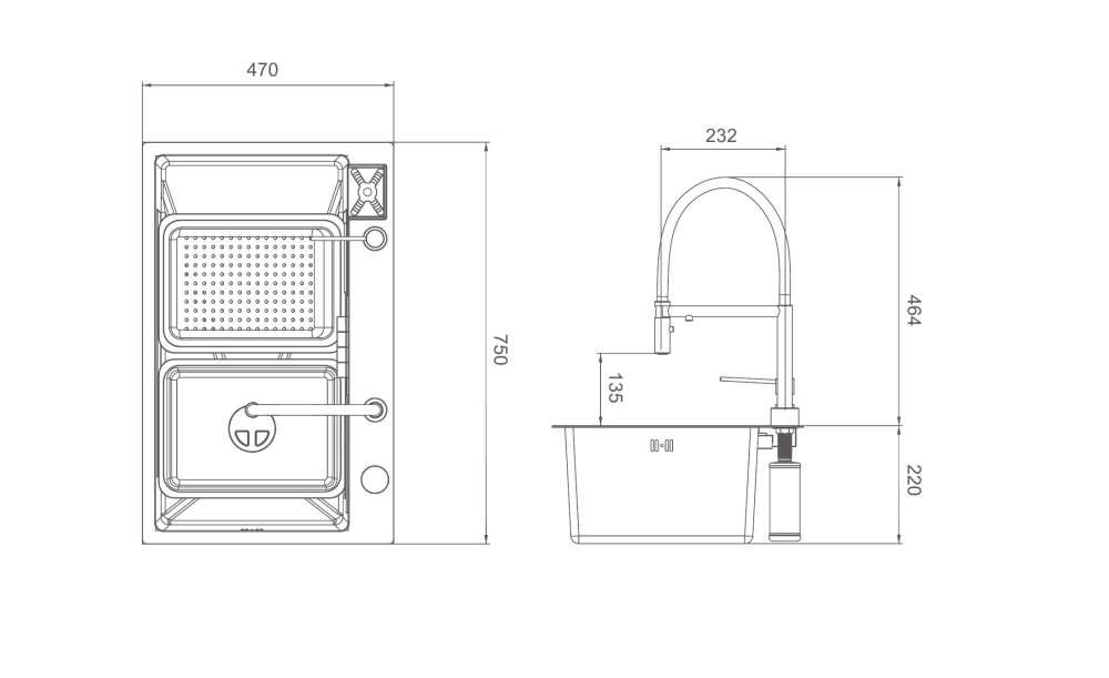 Мойка кухонная Gappo GS7547-13 фото-10