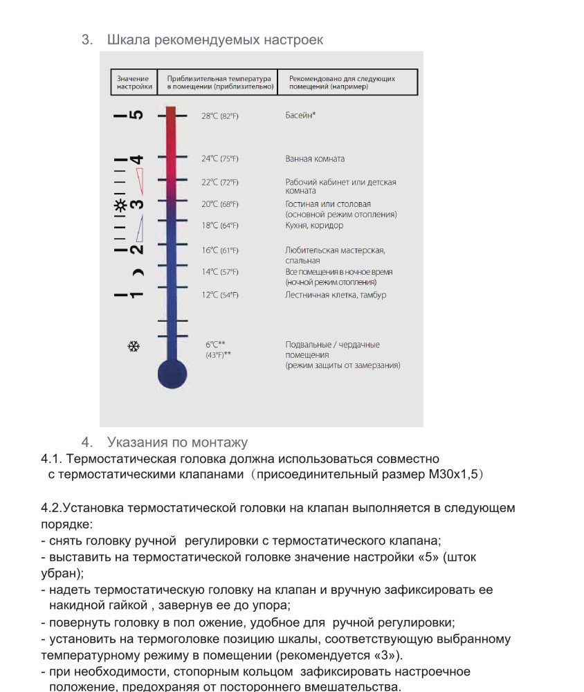 Термостатическая головка для радиатора Zeissler TH-D-0201 (M30*1.5) фото-6