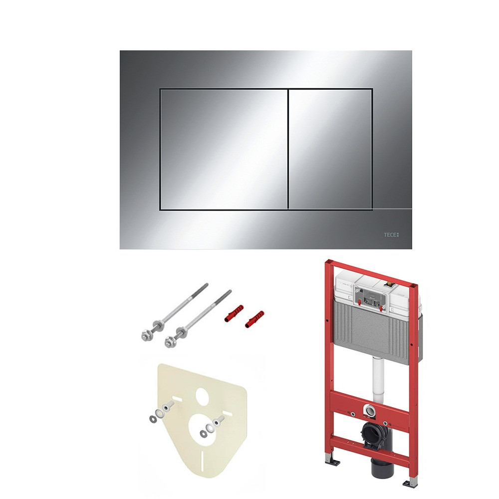 Комплект TECEbase 2.0 для установки подвесного унитаза с панелью смыва TECEnow 9400412 хром глянцевый - фото1