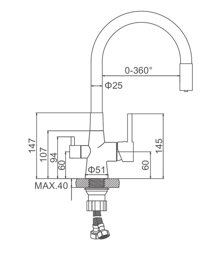 Смеситель для мойки с фильтром Ledeme L4955D-12 фото-9