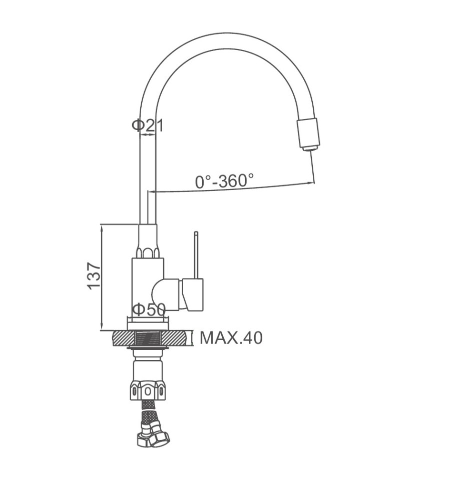 Смеситель для кухни Ledeme L74004-16 фото-3