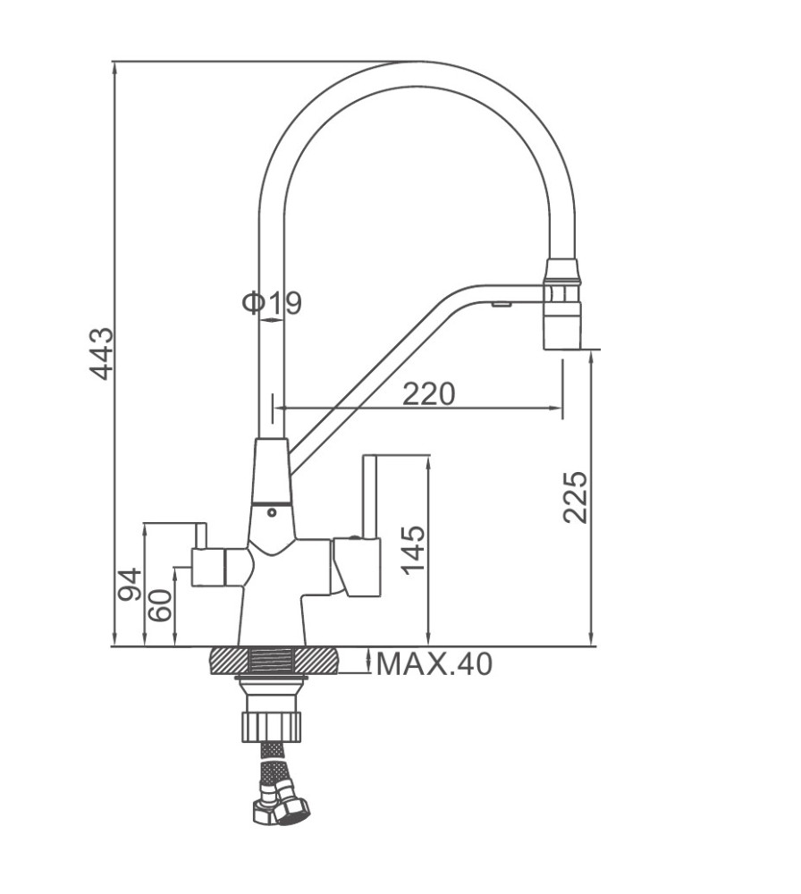 Смеситель для кухни Ledeme L4897D-12 фото-4