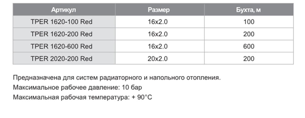 Труба из сшитого полиэтилена TIM TPER 1620-100 Red (красная,бухта 200м,16*2.0) - фото2 Труба из сшитого полиэтилена TIM TPER 1620-100 Red (красная,бухта 200м,16*2.0) - фото2